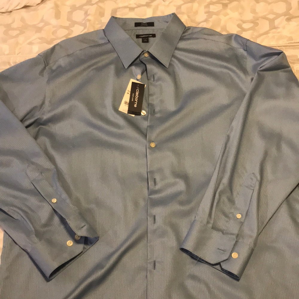 Men, long sleeve shirt, blue, new, Liz Claiborne